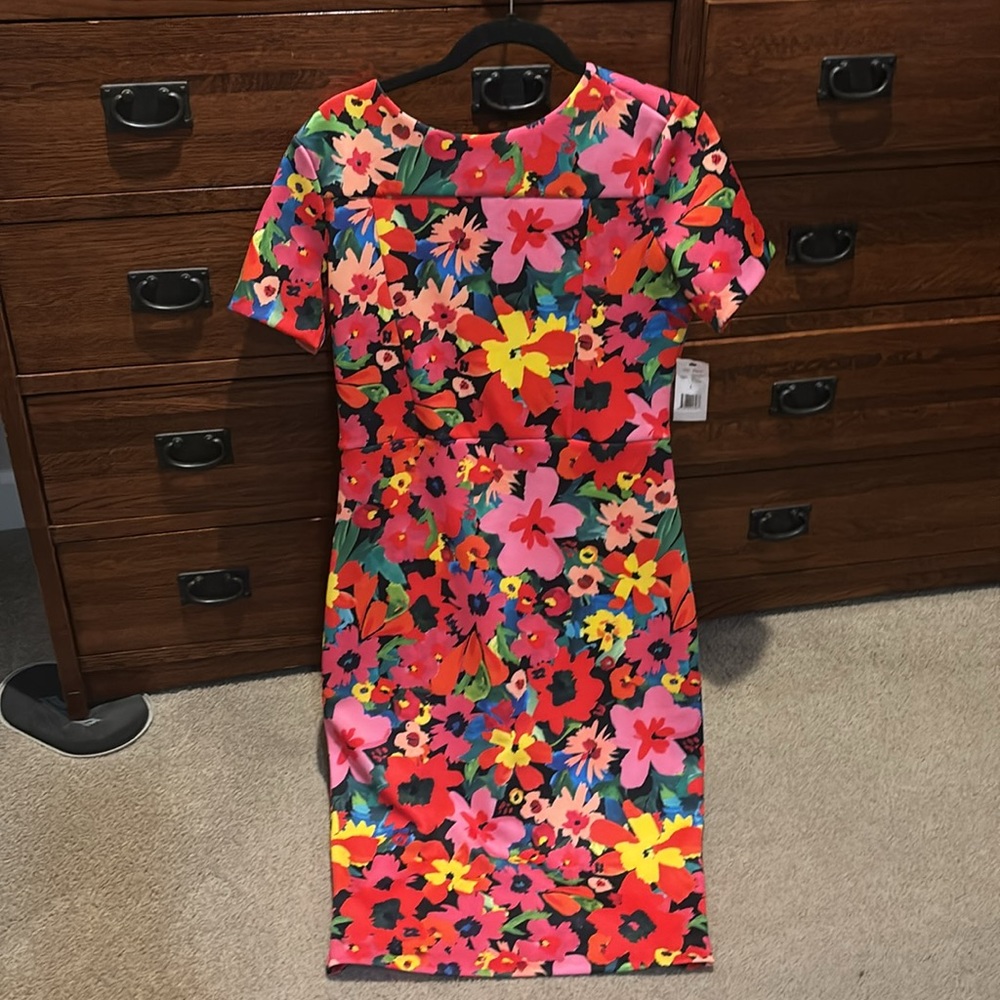 Alexia Admor Women's Floral Sheath Midi Dress Size Large Multicolor Style D2279